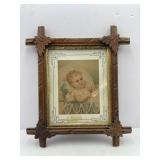 Victorian Style Child Print: Baby Holding Rattle