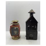 Metal Tea Light Candle Holders: Red Lantern &