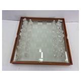 Glass Chess/Backgammon Board with Chess Pieces