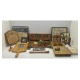 Miscellaneous Lot of Wooden Items: Cutting Board,