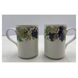 Seville Ceramics Bone China Grape Vine Mugs