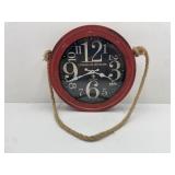 Deco 79 Rustic Wall Clock with Rope Hanger