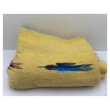 Yellow Woven Thunderbird Mexican Blanket