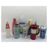 Drinking Cups with Lids and Straws