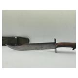 Bowie Knife with Antler Handle and Sheath