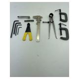Miscellaneous Lot of Tools: C-Clamps Calipers