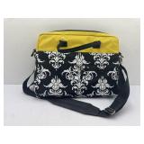 Jack!e Black and White Damask and Yellow Laptop