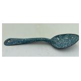 Blue and White Speckled Enamelware Spoon