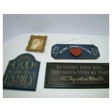 Wooden Signs and Religious Framed Picture