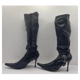Knee-High Overlay Boots Black Size 12m