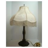 Decorative Metal Lamp with Fringe Lamp Shade