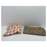Fabric Pieces: Peach and Cream and Multicolored