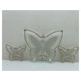 Clear Butterfly Dishes with Gold Trim