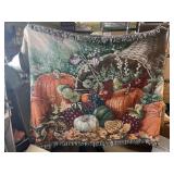 Fall Pumpkin and Gourd Throw Blanket Made in USA