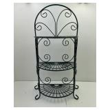 3-Tier Rounded Green Metal Shelf