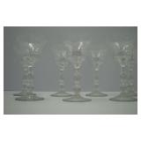 Tall Sherbet Etched Glass Stemware