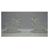 Etched Glass Candlesticks