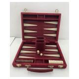 Backgammon Game with Red Carrying Case and Pieces