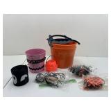 Halloween Buckets, Glow Sticks, Eyeball Ribbon,