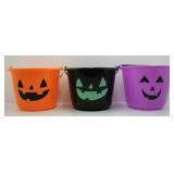 Trick or Treat Pails Orange Black Purple