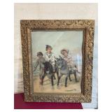 Children Riding Donkeys Framed Print