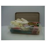 Rubbermaid Tote of Lace and Craft Supplies