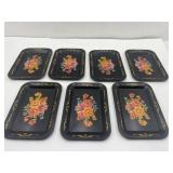 Small Floral Printed Metal Trays