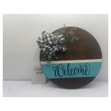 Round Welcome Wooden Sign