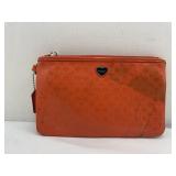 Orange Patent Leather Coach Wristlet