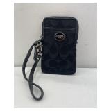 Coach Signature Jacquard Black Wristlet