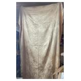 Golden Floral Fabric Tablecloth