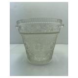 Clear Pressed Glass Ice Bucket