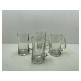 Set of 4 Glass Beer Mugs
