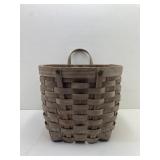 Handwoven Wooden Splint Basket with Vertical Back