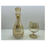 Amber Luster Glass Brandy Snifter and Decanter