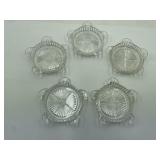 Set of 5 Glass Ashtrays