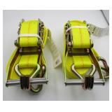 (2) 2'x 20' Ratchet Tie Downs w/ J Hook 10,000 lbs