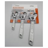 3pc Black & Decker Adjustable Wrench Set