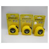 3 Stanley 16ft Tape Measures