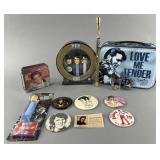 Group of Elvis collectibles: Pez dispensers,