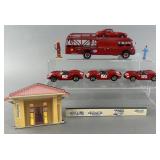 Group of Italian made Ferrari toy cars, carrier &