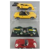 2 vintage slot cars and 2 replicas