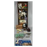 Group of collectibles including shadow box with
