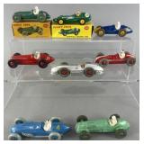 8 vintage Dinky Toys cars, 2 with original boxes,
