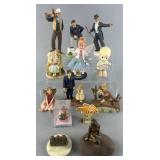 Group of porcelain, metal and composite figures,