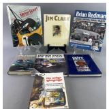 7 racing books, some signed