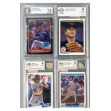4 graded baseball cards: 1987 Leaf Greg Maddux