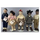 5 porcelain Little Rascals dolls, no boxes,
