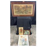 Framed print, vintage calendar, unframed print &