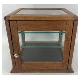 Vintage wood and glass collector display case, 2